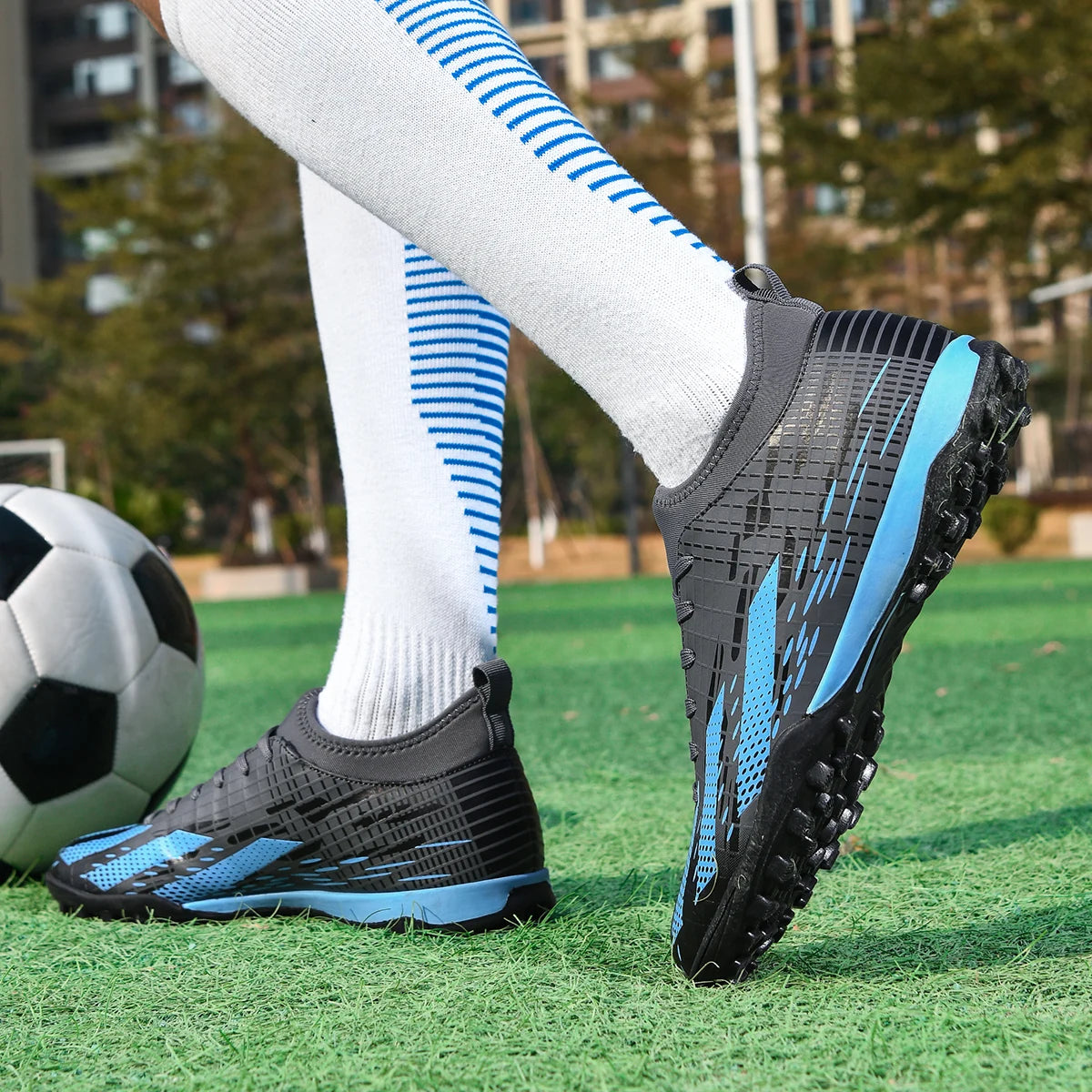Novas chuteiras de futebol para homem, futsal e futebol indoor, botas desportivas para jogo e treino, criança, pitons TF para relva, proteção no tornozelo, bestseller, alta qualidade, leves