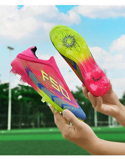 Nouvelles chaussures de football pour hommes, crampons mi-montants de haute qualité, légères, antidérapantes, pour l'extérieur et l'entraînement sur gazon, modèle très vendu
