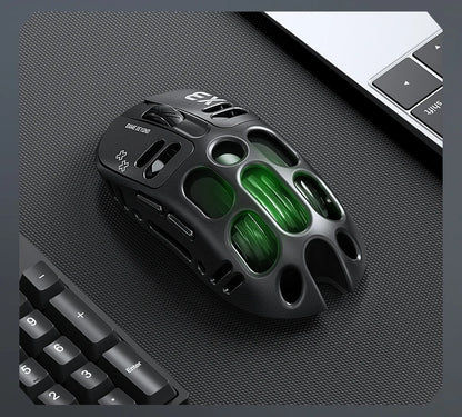2026 Hollow-out Design Lightweight Computer Game Accessories 3-Mode Bluetooth Wireless Mouse Laptop Rechargeable RGB Backlight