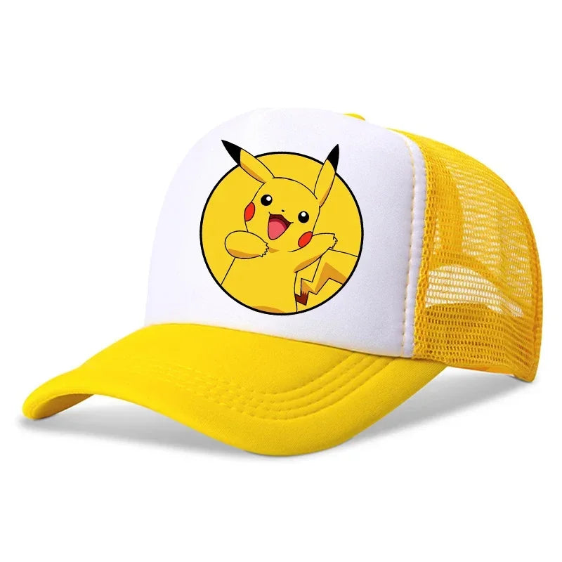 Pokemons Child Baseball Cap Cartoon Pikachu Printed Casual Hats Boys Outdoor Sun Hat Adjustable Peaked Cap Kids Birthday Gifts