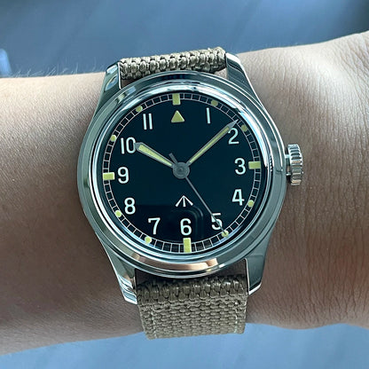 Classic Retro Arrow Pilot Watch Male Mens WWII 12 Mechanical Satch Manual Hand Wind Luminous Stain Steel Merkur 38mm Case