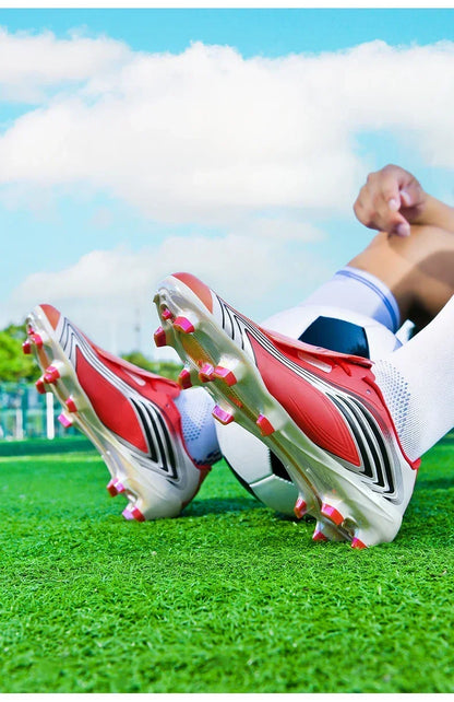 Nouvelles chaussures de football pour hommes, baskets de futsal, crampons de haute qualité, antidérapantes, chaussures de football d'intérieur, pour terrain synthétique, best-seller, montantes, pour extérieur