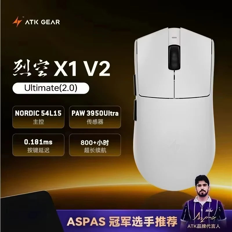 Mouse gaming wireless ATK Blazing Sky X1/X1V2 8K a bassa latenza, leggero per FPS, Liekong E-sports, accessori PC personalizzati
