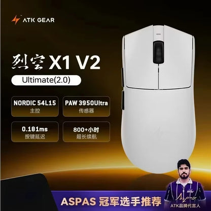 Mouse gaming wireless ATK Blazing Sky X1/X1V2 8K a bassa latenza, leggero per FPS, Liekong E-sports, accessori PC personalizzati