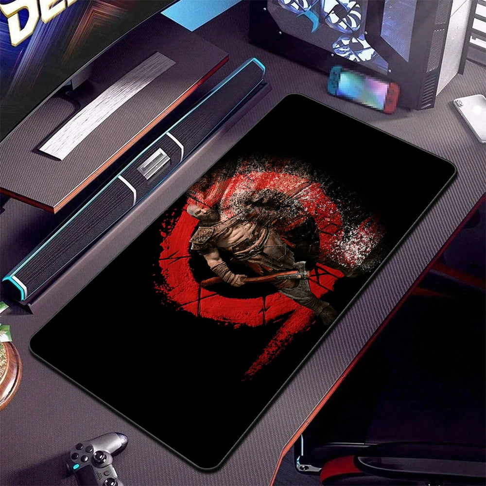 Game God Of War Big Mousepad Large Keyboard Desk Mat Pc Computer Gaming Gamer Mouse Pad LockEdge Rubber Non-slip Mats 90x40cm