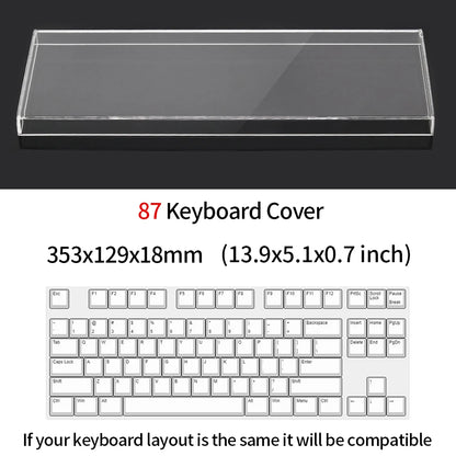 Funda protectora transparente de acrílico para teclado mecánico, cubierta antipolvo para teclado de 60/61/64 96 98104/108 teclas y cubierta para ratón