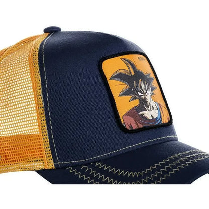 Boné de Basebol Dragon Ball Son Goku para Homem, com Bordado, Pala de Sol, Rede Trucker Ajustável, Estilo Hip-Hop para Viagens de Verão