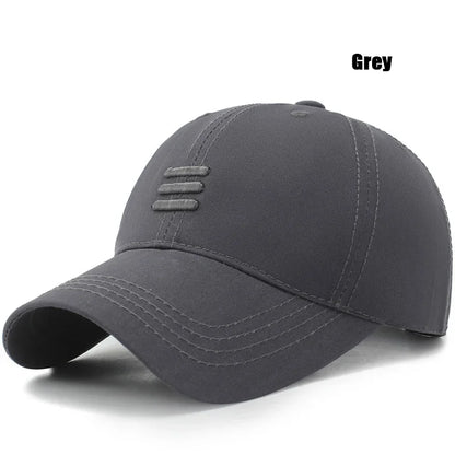 4 Colors New Fashion Soft Top Baseball Cap Outdoor Sport Casual Cotton Snapback Hats For Men and Women Three Bars Dad Hat Design