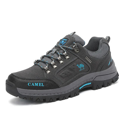 Classic Black Men's Hiking Shoes Outdoor Low-Cut Climbing Walking Shoes Trekking Sneakers Non-Slip Mountaineering Shoes for Men