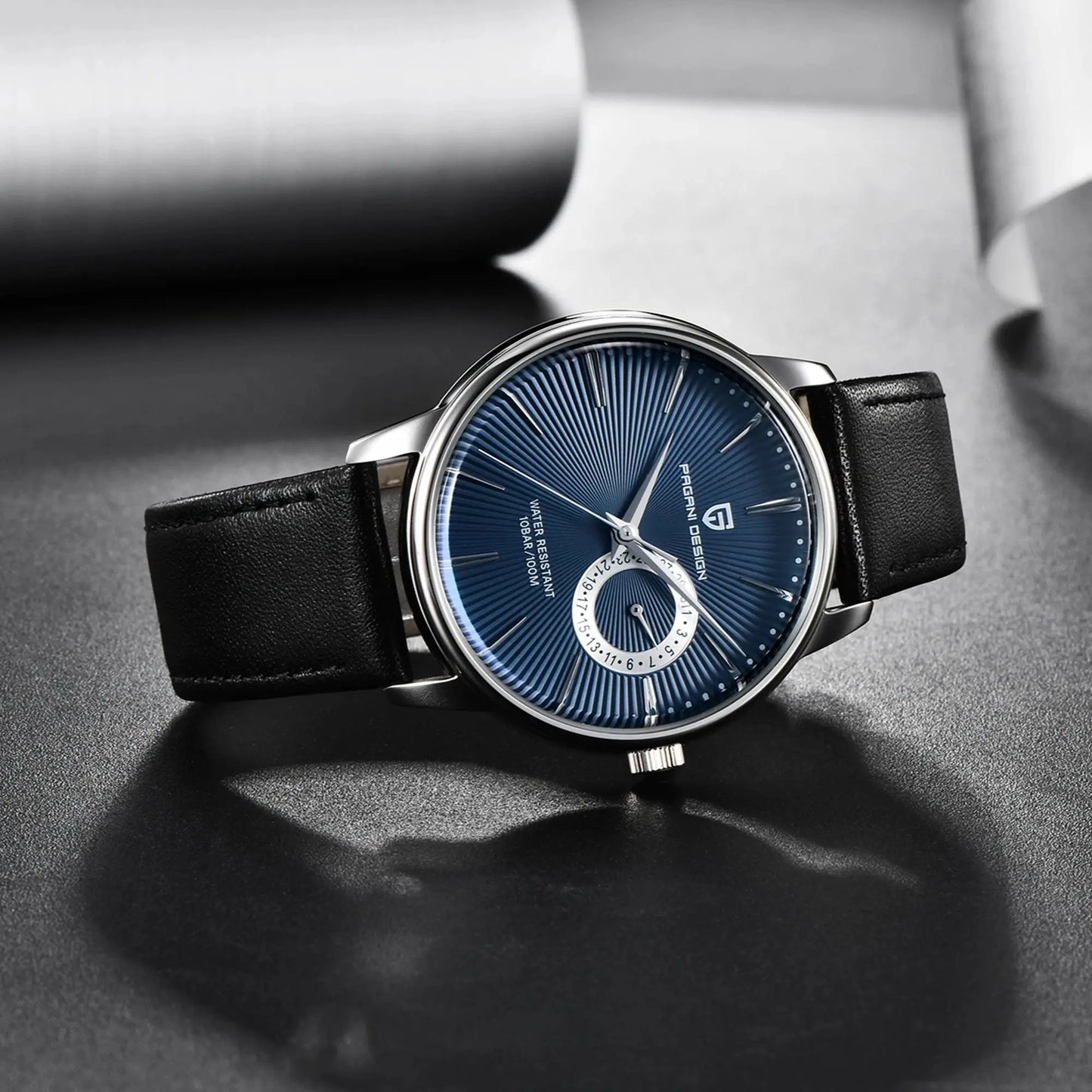 PAGANI DESIGN Men's Casual Quartz Watch Light Luxury All-Match Coated Glass Waterproof Stainless Steel Dial Date Display Watch