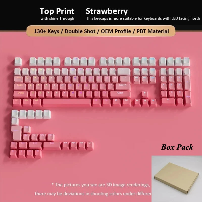 133+ tasti OEM Profile Gradient Keycaps per tastiera meccanica da gaming con switch Cherry MX, PBT retroilluminati RGB, layout ISO, keycap