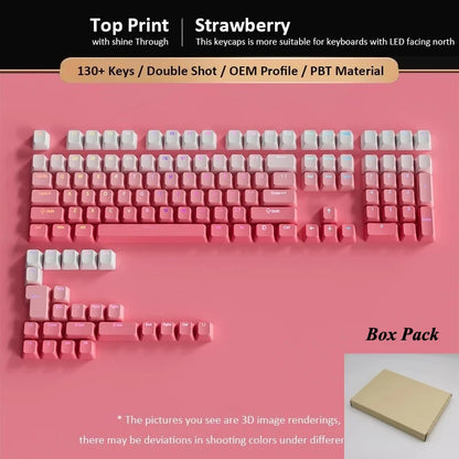133+ tasti OEM Profile Gradient Keycaps per tastiera meccanica da gaming con switch Cherry MX, PBT retroilluminati RGB, layout ISO, keycap