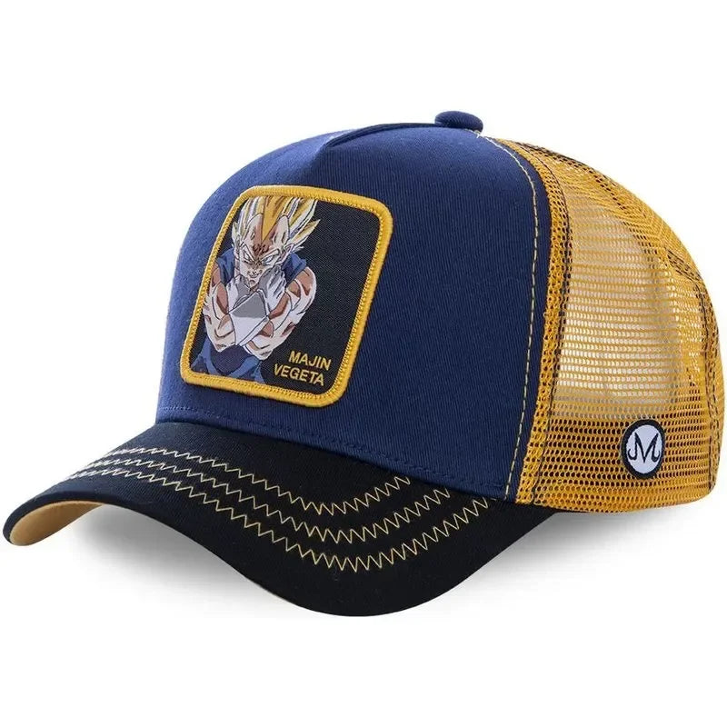 Boné de Basebol Dragon Ball Son Goku para Homem, com Bordado, Pala de Sol, Rede Trucker Ajustável, Estilo Hip-Hop para Viagens de Verão