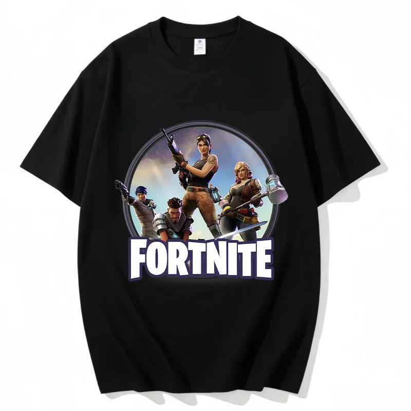 T-shirt Fortnite de gola redonda, unissexo para adulto, moda de dança do jogo, novo, em algodão puro, manga curta, perfeito para uso casual e férias