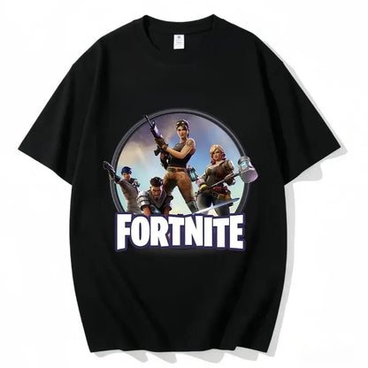 T-shirt Fortnite de gola redonda, unissexo para adulto, moda de dança do jogo, novo, em algodão puro, manga curta, perfeito para uso casual e férias