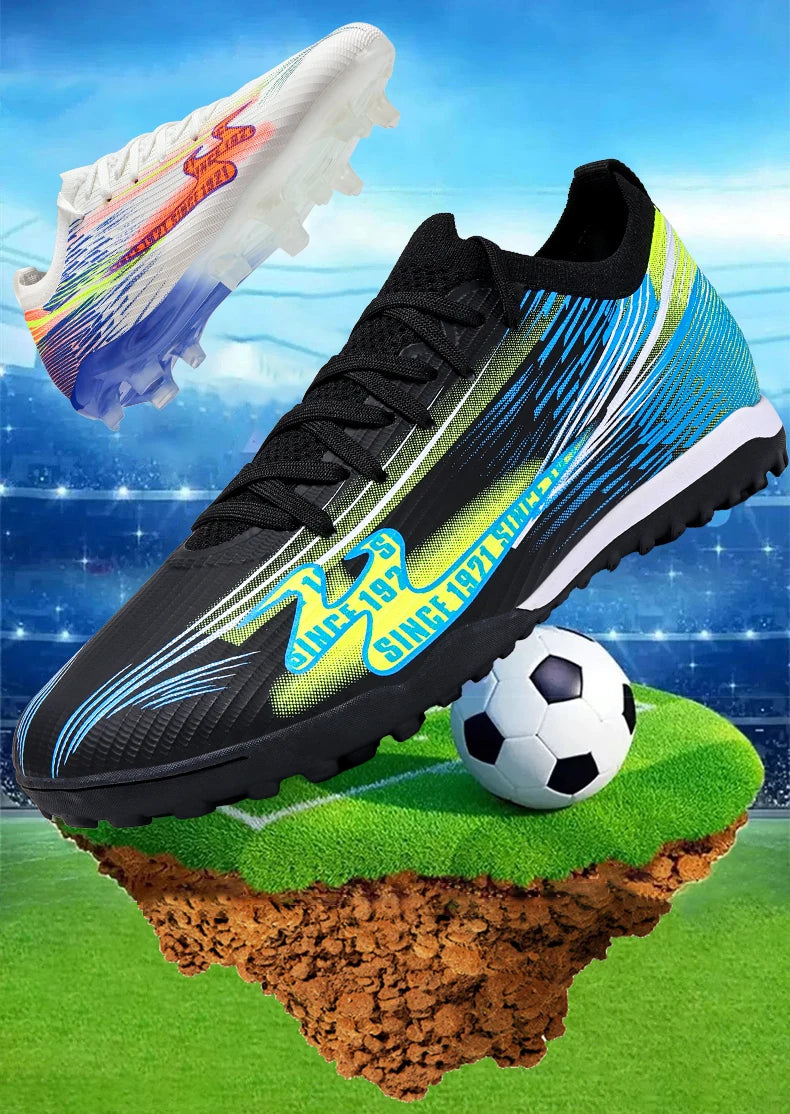 Chaussures de football pour adolescents, adultes, hommes et femmes, crampons universels TF FG tout terrain, chaussures de football avec clous de sol