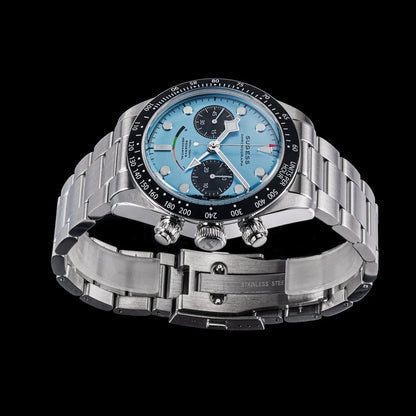 Sugess Chronograph Watch for Mens ST1907 Movement Mechanical Sapphire Crystal Wristwatches Waterproof Pilot Air Force Clock S475