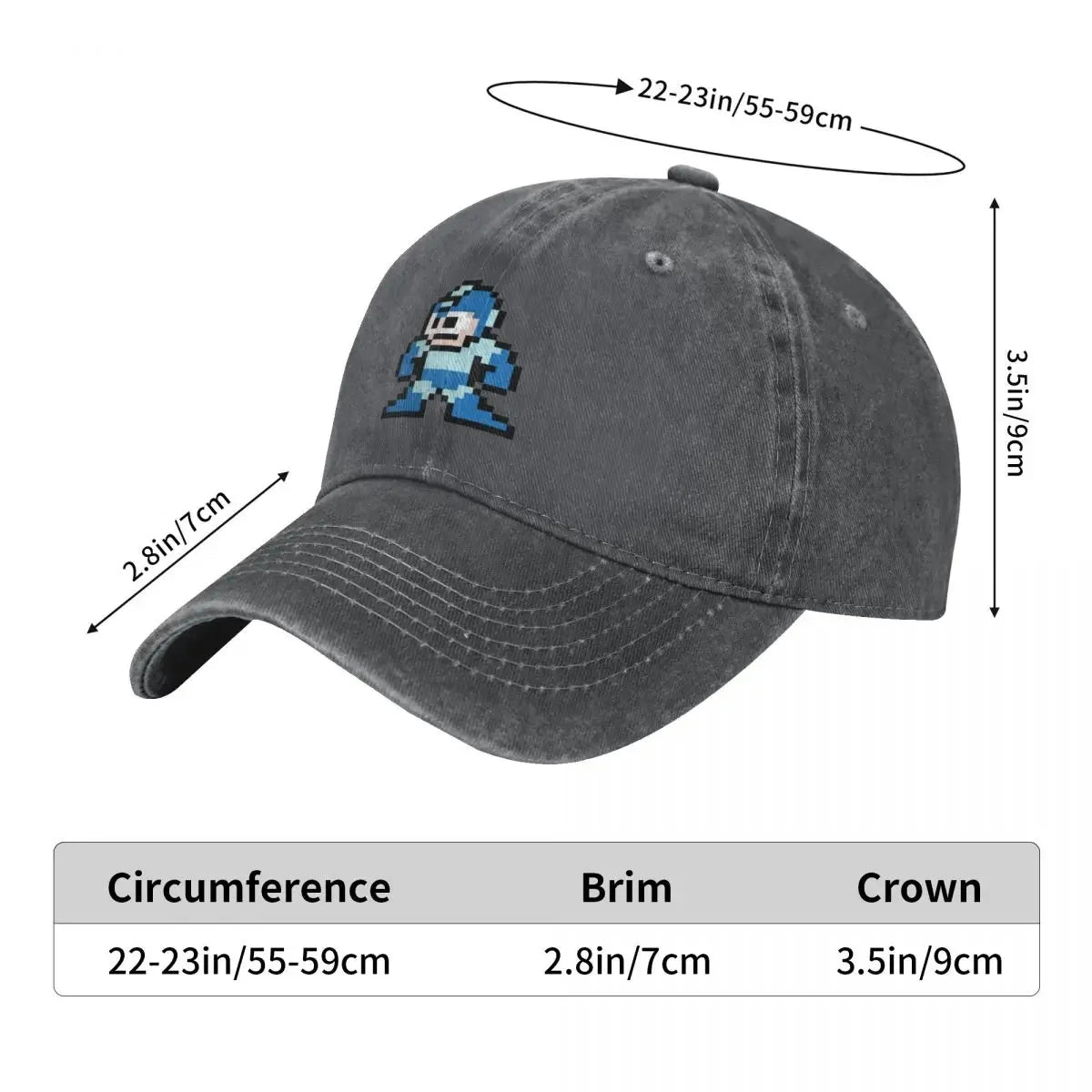 Cappellino da baseball Megaman 8 bit, nuovo, carino, vintage, di lusso, da uomo e da donna
