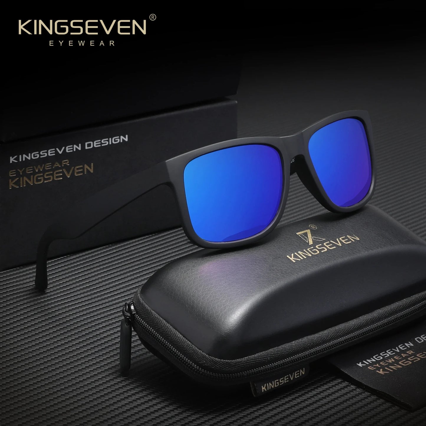 KINGSEVEN Fashion Square Polarized Men and Women Sunglasses Driving Outdoor Travel Glasses UV400