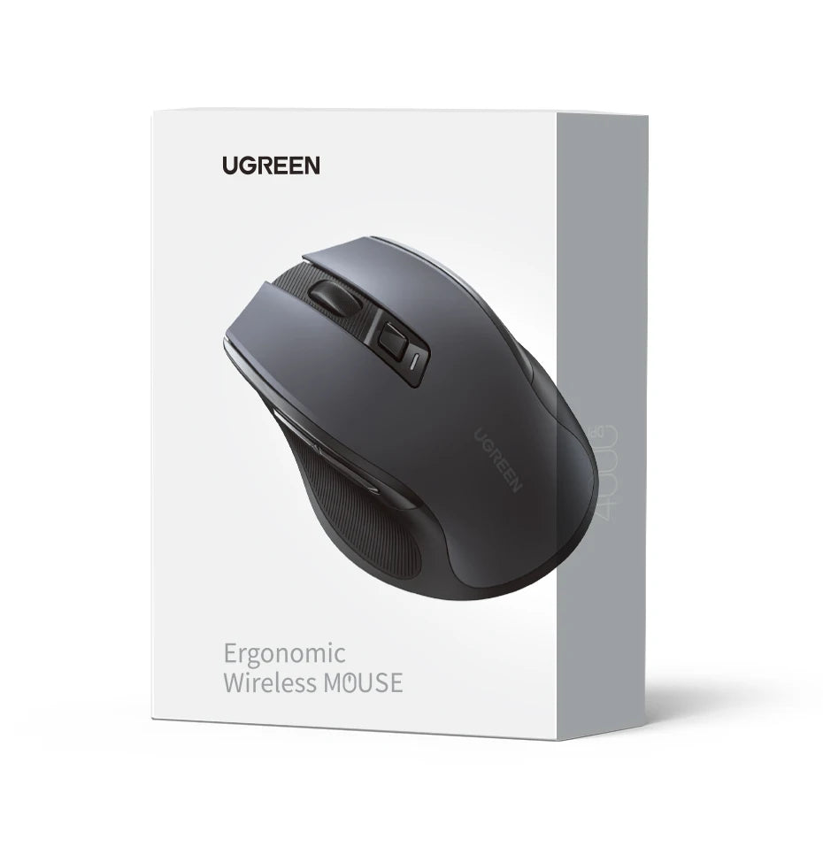 UGREEN Mouse Wireless Ergonomic Mouse 4000 DPI Silent 6 Buttons For MacBook Tablet Laptop Mute Mice Quiet 2.4G Mouse
