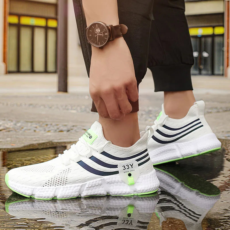 Chaussures de dehors Décontractées pour Homme, Baskets Légères et Respirantes, en Maille, Noires, de Course, d'Athlétisme, de Jogging, de Tennis, de Marche