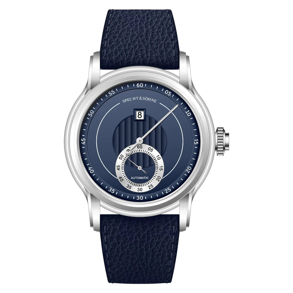 Novidade 2026 Relógio de Luxo Specht & Söhne Jump Hour Automático Mecânico para Homem, Cristal de Safira, Relógio de Pulso em Aço Inoxidável