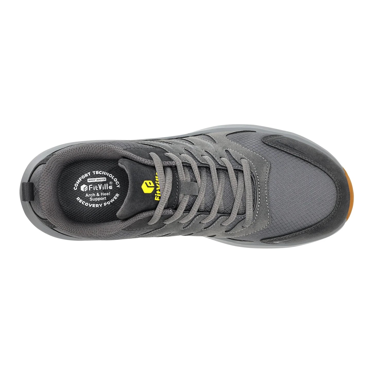 FitVille Extra Wide Sneakers For Men Hiking Walking Shoes Wide Toe Box Lightweight Running Shoes For Flat Feet With Arch Support