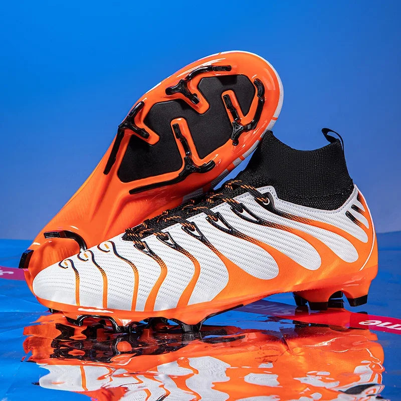 Chaussures de Football pour hommes, chaussures de Sport FG/TF, bottes d'entraînement en plein air pour garçons, antidérapantes, longues pointes, Futsal d'intérieur confortables