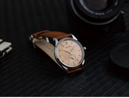 Baltany Men Automatic Watch 38.5mm Pilot Manual Winding Mechanical Wristwatch Sapphire 5ATM Small Second Dial ST1701 ST1700