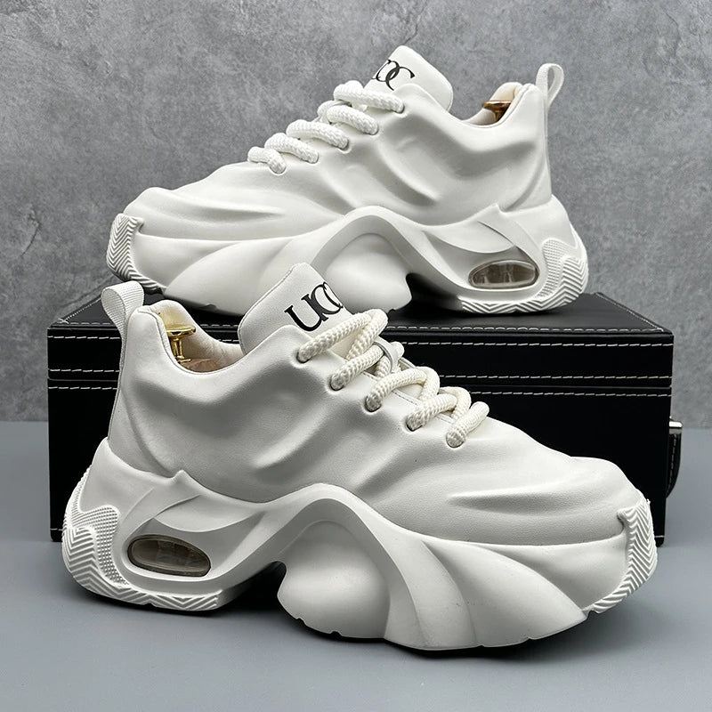 Plus Size Men's 2026 New Dad Sneakers Thick Platform Sole Fashion Versatile Casual Athletic Shoes Trendy Comfortable Daily Shoes