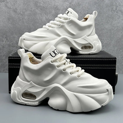 Plus Size Men's 2026 New Dad Sneakers Thick Platform Sole Fashion Versatile Casual Athletic Shoes Trendy Comfortable Daily Shoes