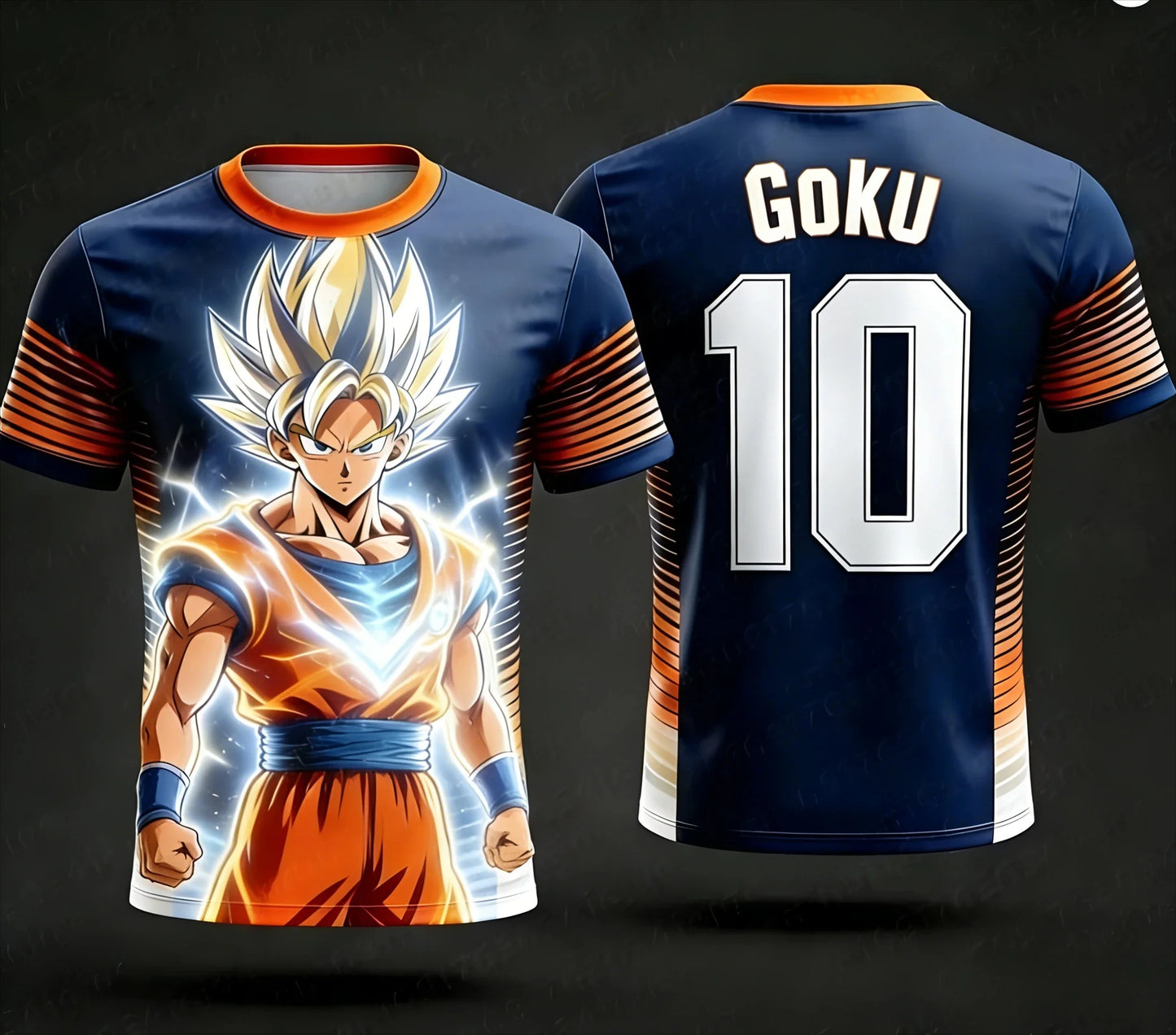 New Dragon Ball Z NO.10 Goku Anime Football Jersey 2026 Summer Plus Size Breathable Jersey Cosplay Short Sleeve T-shirt Y2k
