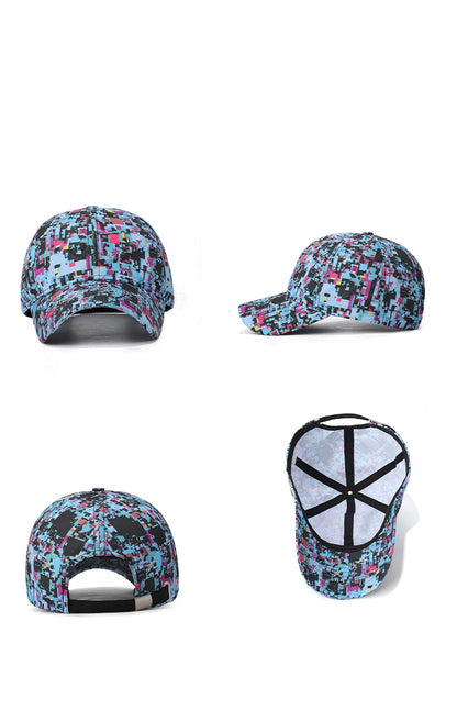 Sommer-Baseballkappe mit Graffiti-Motiv und Leuchtelementen, Unisex, Outdoor-Sonnenschutz, modische Sportkappe, lässige Duckbill-Kappe