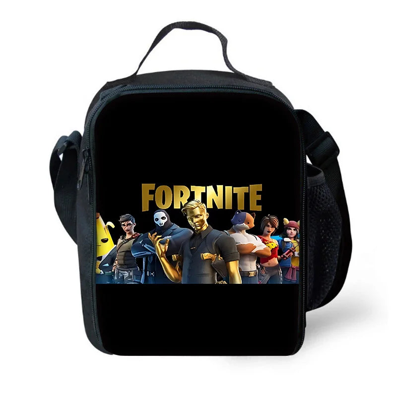 Hot Game Shooting Fortnite Child Insulated Large Capacity Bag for Boys and Girls, Student Outdoor Reusable Thermal Cooler Lunch Box