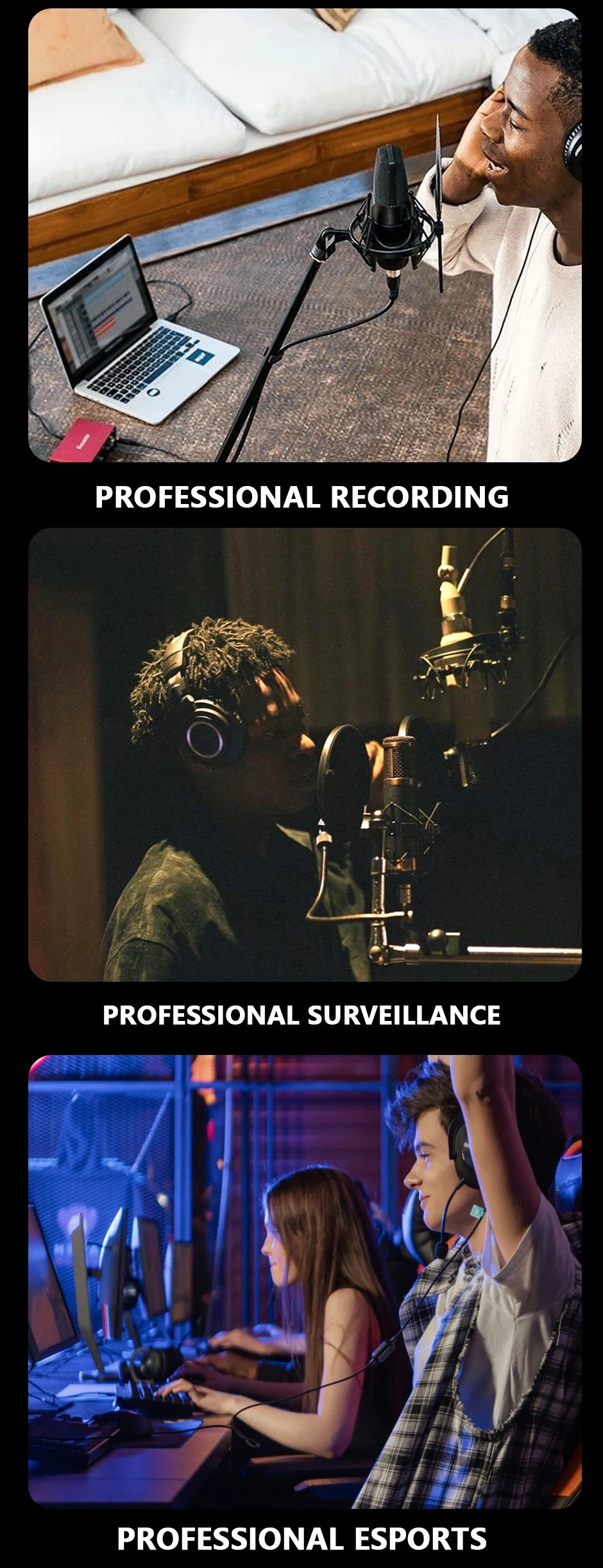 Sanpusen ATH-M50X Professional Studio Monitoring Headphones with 45mm Drivers for Clear Sound and Superior Isolation
