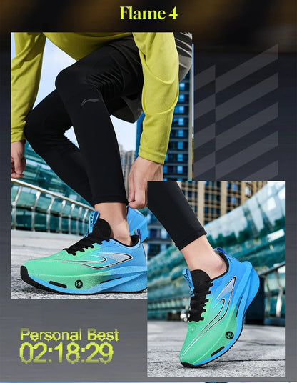 Carbon plate men's and women's anti-slip running shoes, professional marathon sports breathable mesh CHUNTA sports shoes