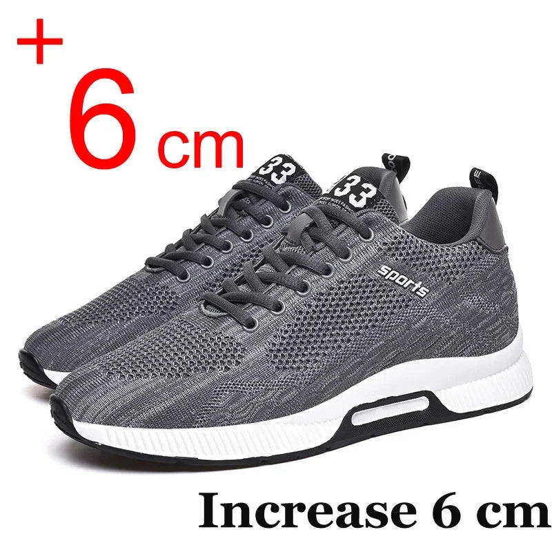 Men's Increase Insole 6CM Sports Casual Height Shoes Size 48 Men's Sneakers Elevator Shoes Hidden Heels Breathable Heightening Shoes