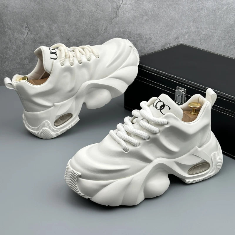 Plus Size Men's 2026 New Dad Sneakers Thick Platform Sole Fashion Versatile Casual Athletic Shoes Trendy Comfortable Daily Shoes