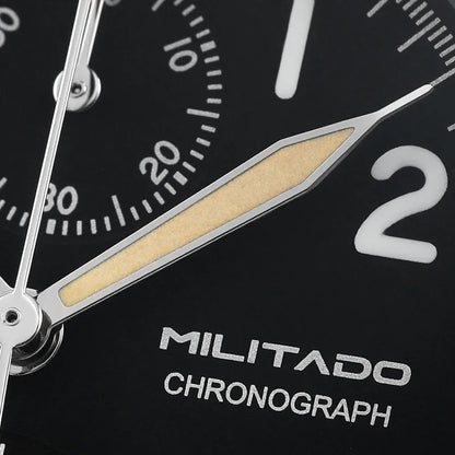 Relógio cronógrafo de quartzo Militado VK61 VK67 39mm, caixa em aço inoxidável 316L, 3 mostradores, impermeável 100M, relógio militar multifunções