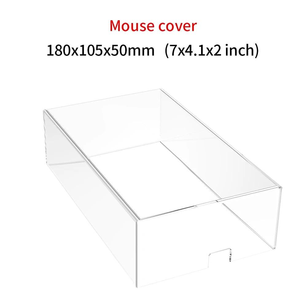 Funda protectora transparente de acrílico para teclado mecánico, cubierta antipolvo para teclado de 60/61/64 96 98 104/108 teclas, funda para ratón y teclado