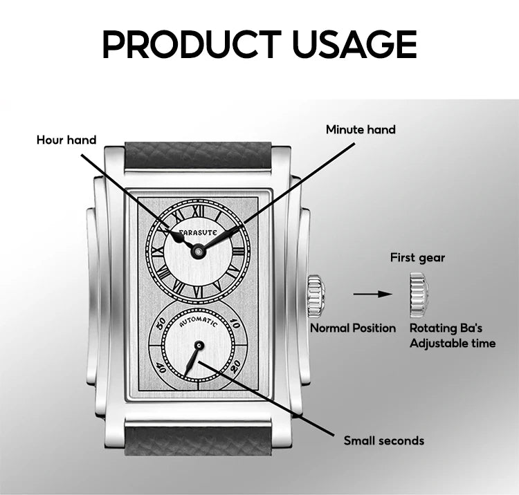 FARASUTE Luxury Fully Automatic Mechanical Men's Watch Seagull Sports Sapphire Stainless Steel Doctor Wristwatch reloj hombre 