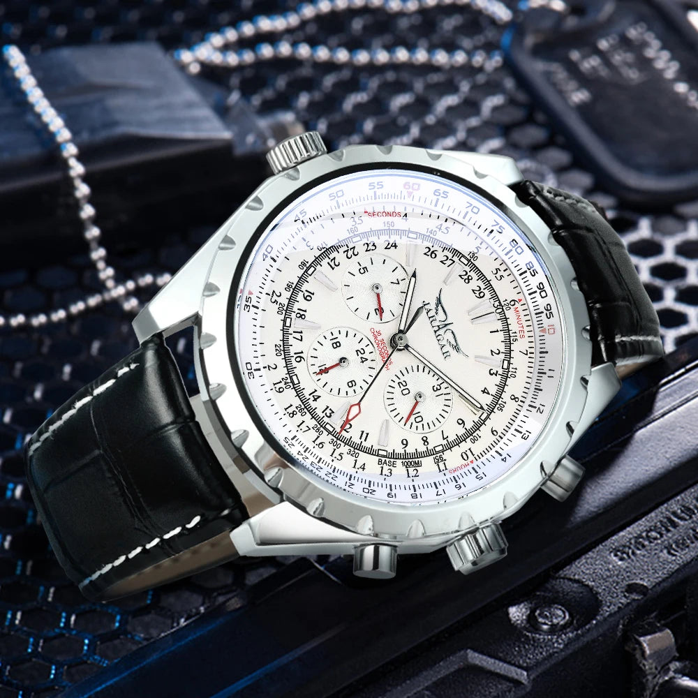 JARAGAR 212 Reloj mecánico automático para hombre, de estilo moderno y ejecutivo, de lujo, con calendario semanal, reloj para hombre, regalo premium, Reloj Hombre
