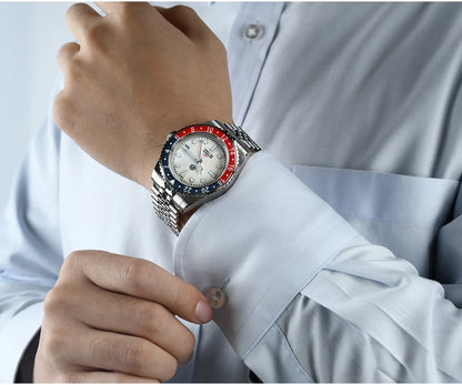 San Martin NH34 40mm GMT Luxury Sports Style Full Luminous Bidirectional Sapphire Bezel Automatic Mechanical Watch 20 Bar SN0005