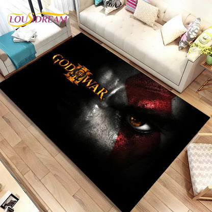 God of War Game Gamers Kratos  Area Rug,Carpet Rug for Living Room Bedroom Sofa Doormat Decoration, Kids Play Non-slip Floor Mat