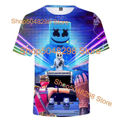 T-shirt Fortnite Bushranger para Crianças, Estampado 3D Banana Peely, T-shirt para Homem e Mulher, Top de Verão Battle Royale, Presentes de Aniversário