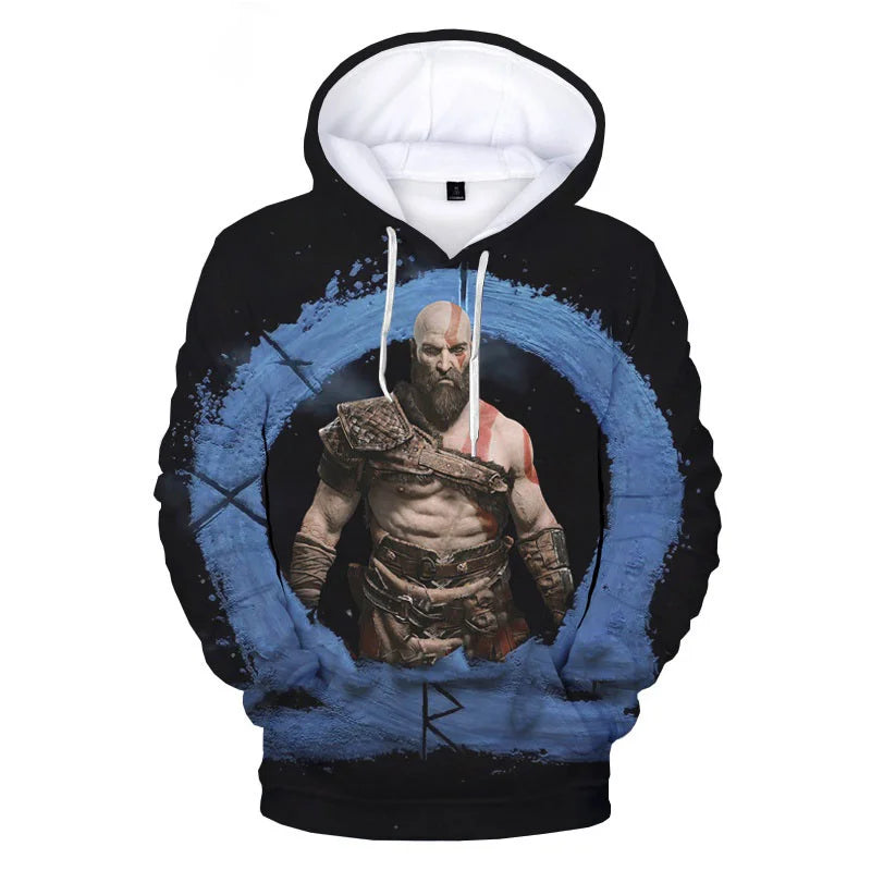 3D pop game God Of War printing Hoodies for men Kratos graphic hooded hoody kid fashion cool hip hop pullovers harajuku clothing