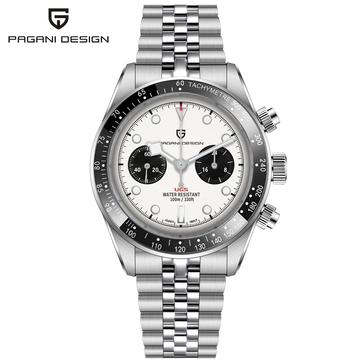 PAGANI DESIGN Men Watches 2026 New Pink BB Panda Dial Chronograph Fashion Luxury Quartz Watch For Men VK64 Movt Waterproof Watch