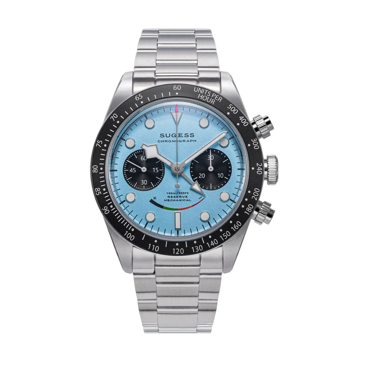 Sugess Chronograph Watch for Mens ST1907 Movement Mechanical Sapphire Crystal Wristwatches Waterproof Pilot Air Force Clock S475