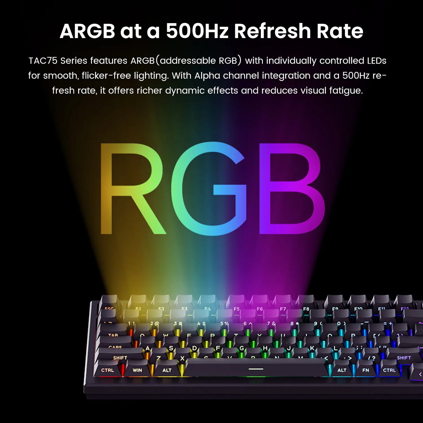Teclado AKKO TAC75 HE com interruptores magnéticos, formato 75%, teclado gaming Rapid Trigger 0.005mm 8K RGB com fio, teclado personalizado para esports para gamers