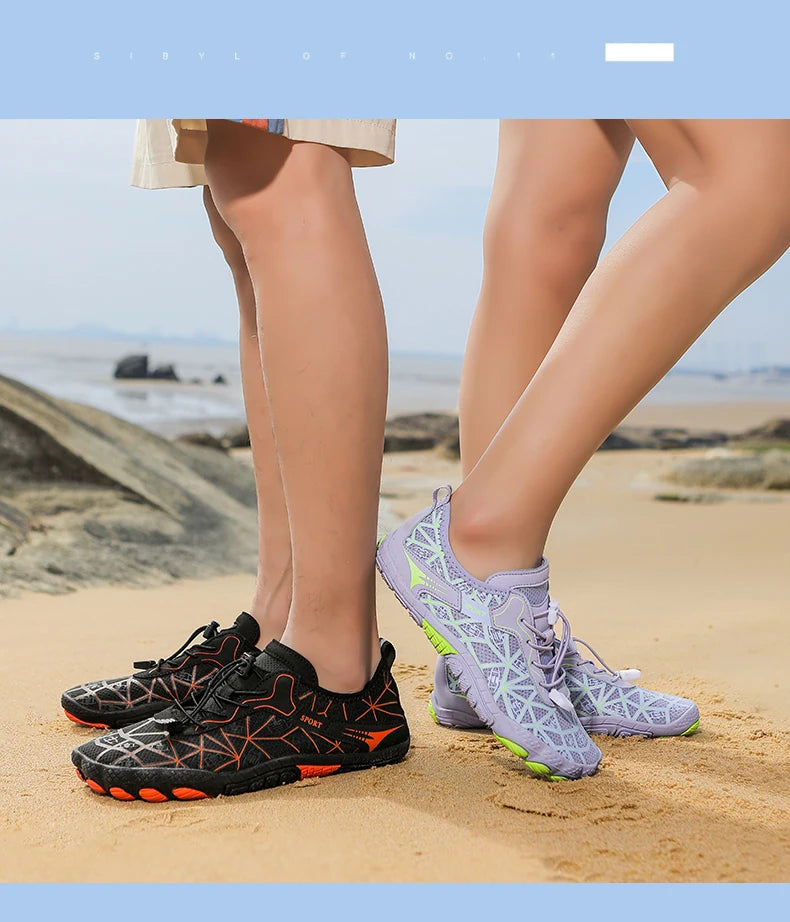 New Barefoot Wading Shoes Men Women Mesh Quick-Drying Beach Shoes Outdoor Non-Slip Swimming Shoes Unisex Water Sports Shoes
